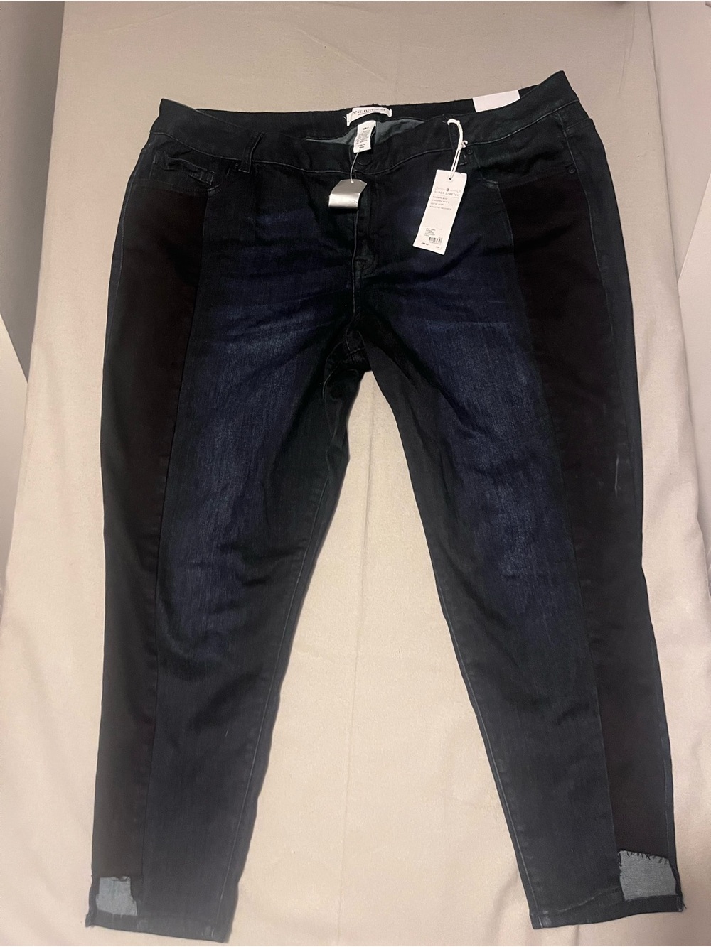 Lane Bryant Two-Tone Skinny Jeans - Black & Dark Blue